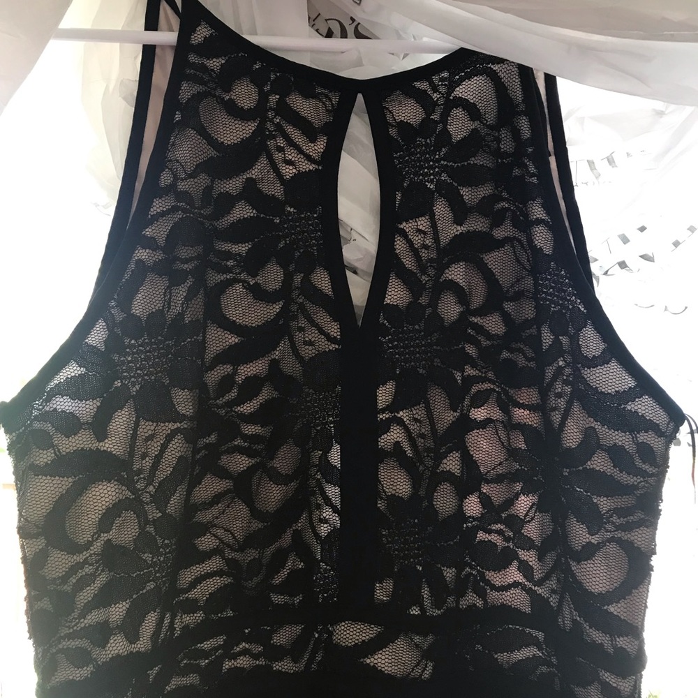 Black lace dress with keyhole